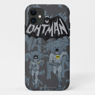 Batman und Robin mit Logo abgenutztes Grafikdesign Case-Mate iPhone Hülle