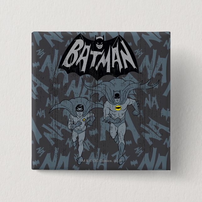 Batman und Robin mit Logo-bedrückte Grafik Button (Vorderseite)