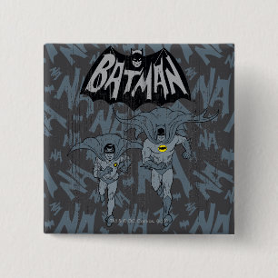 Batman und Robin mit Logo-bedrückte Grafik Button