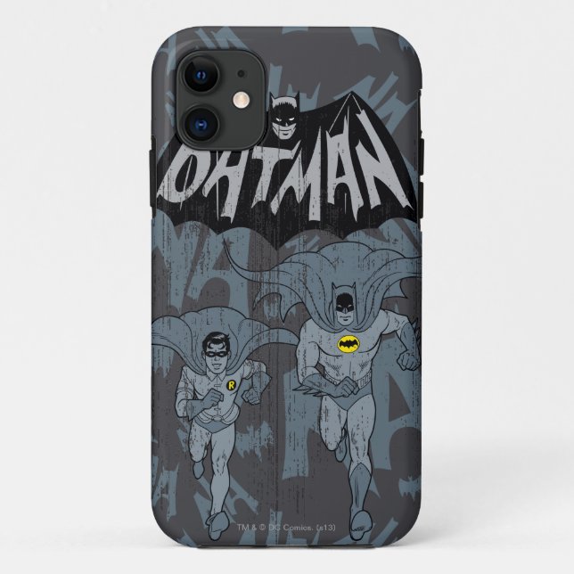 Batman und Robin mit Logo-bedrückte Grafik Case-Mate iPhone Hülle (Rückseite)