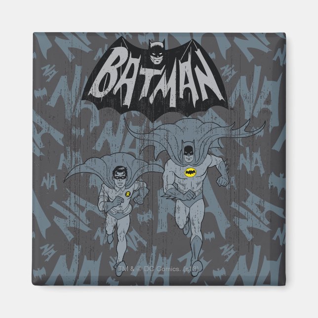 Batman und Robin mit Logo-bedrückte Grafik Magnet (Vorne)
