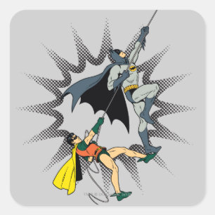 Batman und Robin steigen auf Quadratischer Aufkleber