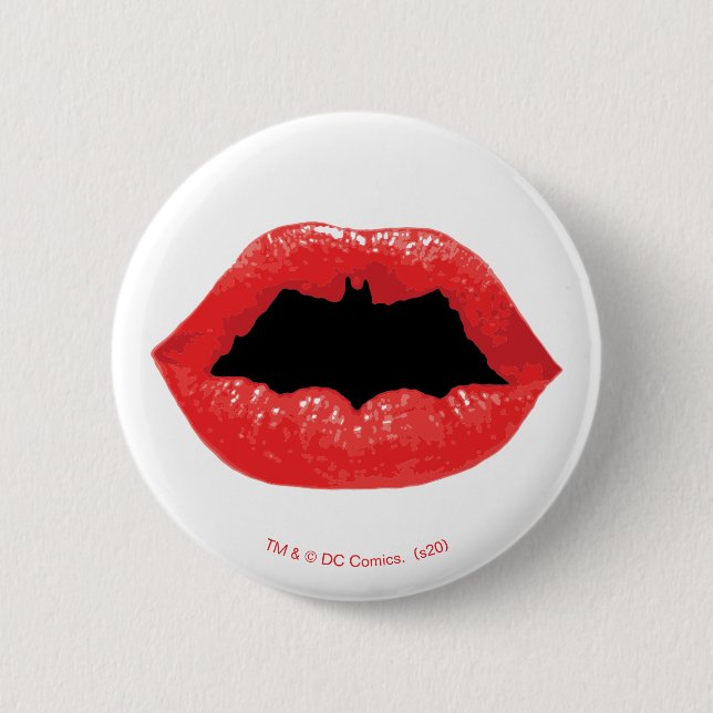 Batman Valentine | Becken - Lippen Button (Vorderseite)