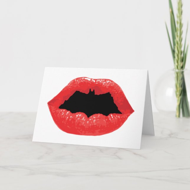 Batman Valentine | Becken - Lippen Feiertagskarte (Vorderseite)