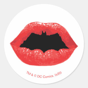 Batman Valentine Becken - Lippen Runder Aufkleber
