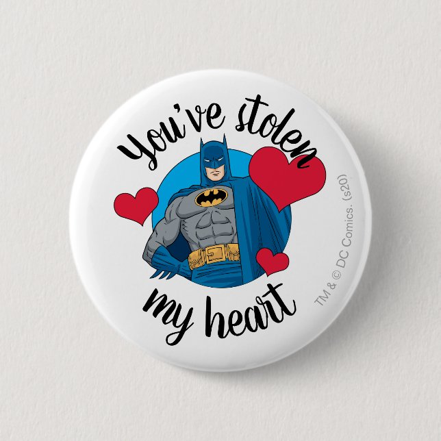 Batman Valentine | Du hast mir das Herz gestohlen Button (Vorderseite)