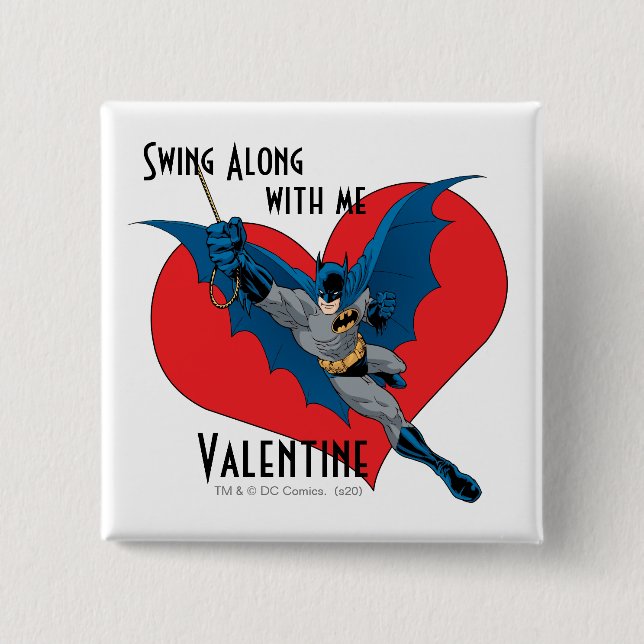 Batman Valentine | Mit mir Button (Vorderseite)