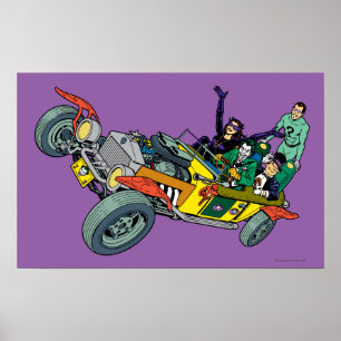 Batman Villains in Jokermobile Poster