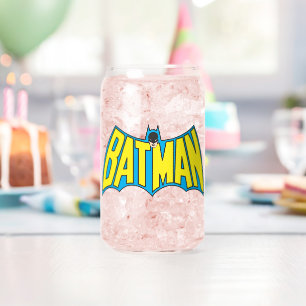 Batman Vintage Gelb Blau Logo Dosenglas