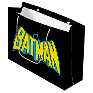 Batman Vintage Gelb Blau Logo Große Geschenktüte