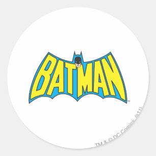 Batman Vintage Gelb Blau Logo Runder Aufkleber