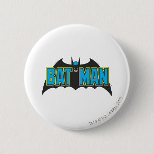 Batman Vintages Blue Black Logo Button
