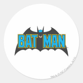 Batman | Vintages Blue Black Logo Runder Aufkleber