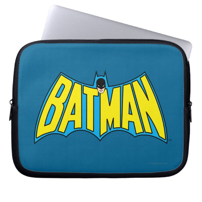Batman | Vintages Gelbblau-Logo Laptopschutzhülle (Vorderseite)