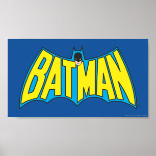 Batman   Vintages Gelbblau-Logo Poster
