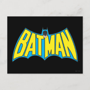 Batman   Vintages Gelbblau-Logo Postkarte