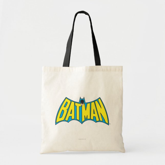 Batman | Vintages Gelbblau-Logo Tragetasche (Vorne)
