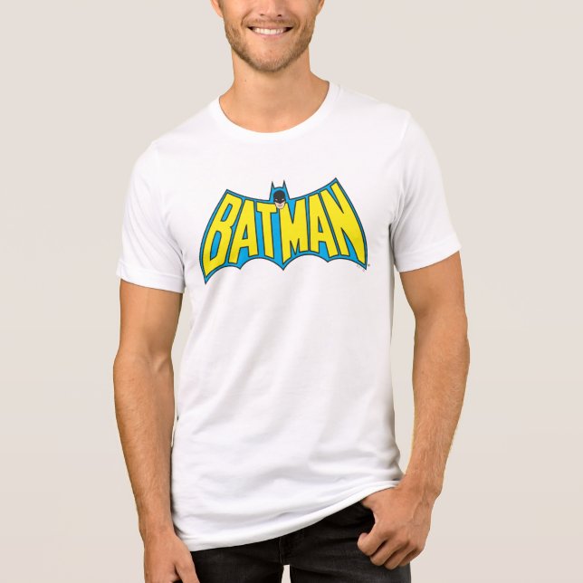 Batman | Vintages Gelbblau-Logo Tri-Blend Shirt (Vorderseite)