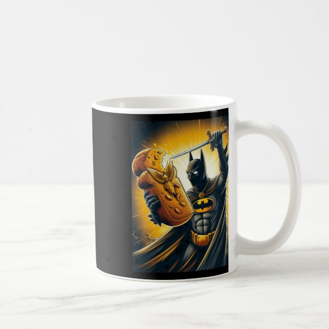 Batman Vs Brot Aufkleber Kaffeetasse (Rechts)