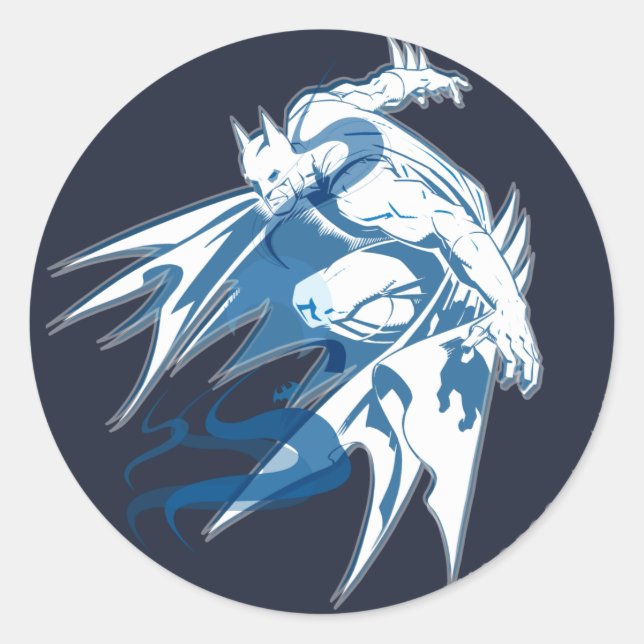 Batman Water Tonal Collage Runder Aufkleber (Vorderseite)