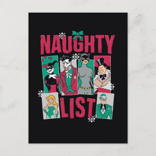 Batman Weihnachtsmann-Liste der Schurken, die si Feiertagspostkarte