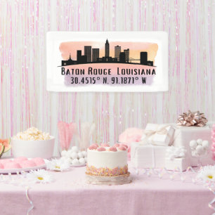 Baton Rouge LA City Skyline Banner