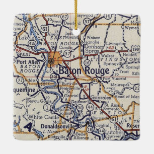 Baton Rouge LA Vintage Karte Keramikornament