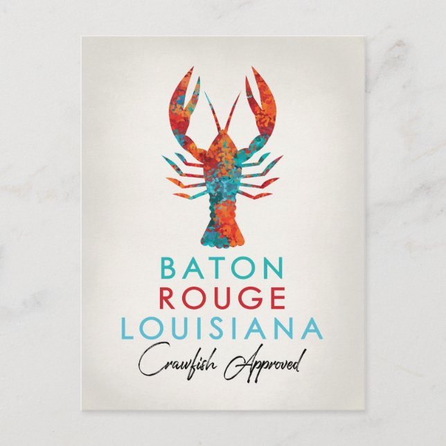 Baton Rouge Louisiana Crawfish Bright Postkarte (Vorderseite)