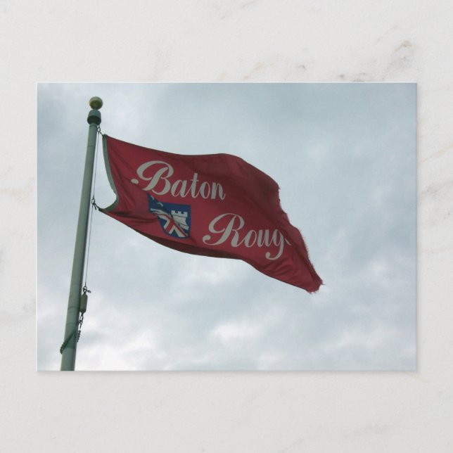 Baton Rouge Louisiana Flag im Wind Postkarte (Vorderseite)