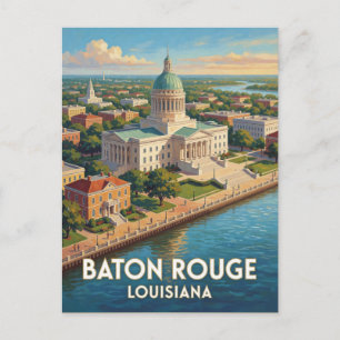 Baton Rouge Louisiana Riverfront Reise Kunst Postkarte