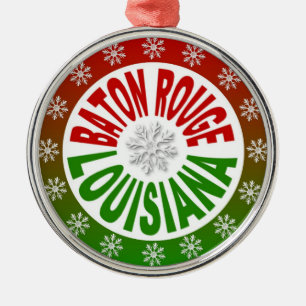 Baton Rouge Louisiana Rot-Grün-Ornament Ornament Aus Metall