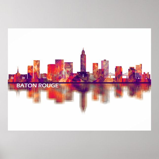 Baton Rouge Louisiana Skyline Poster (Vorne)