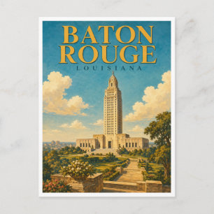 Baton Rouge Louisiana State Capitol GeoSaga Postkarte