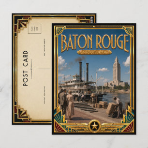 Baton Rouge Louisiana Vintage Art Deco Golden Age Postkarte