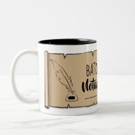 Baton Rouge Notary Public Scroll Feather Quill Zweifarbige Tasse