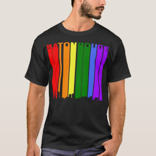 Baton Rouge Skyline Rainbow LGBT Gay Pride T-Shirt
