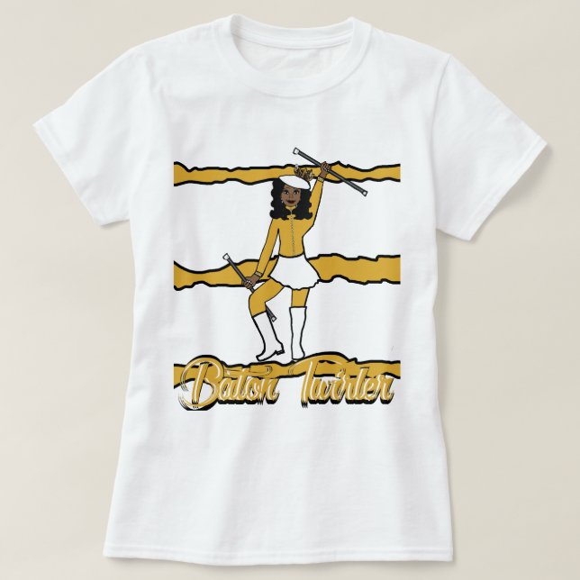 Baton Twirler T - Shirt / Gold (Design vorne)