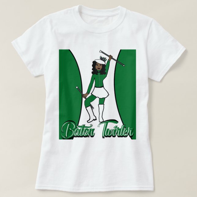 Baton Twirler T - Shirt / grün (Design vorne)