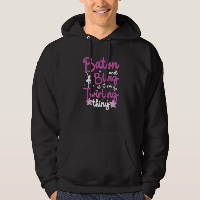Baton Twirler Twirling Baton Majorette Girl Dance  Hoodie (Vorderseite)