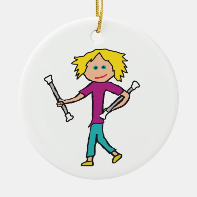 Baton Twirling Keramik Ornament (Vorne)