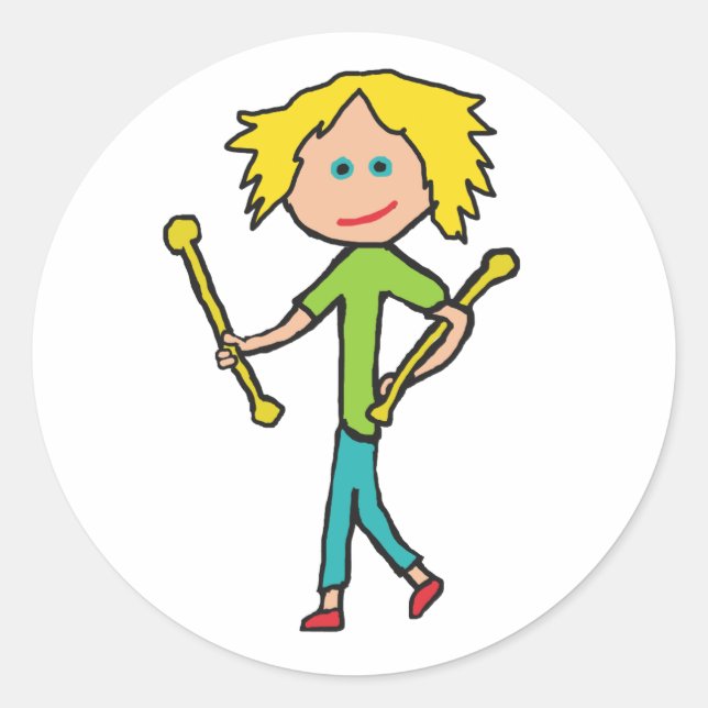 Baton Twirling Runder Aufkleber (Vorderseite)