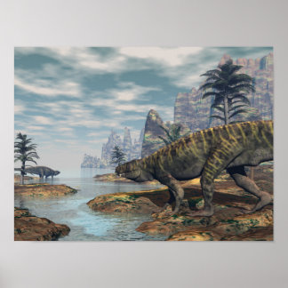 Batrachotomus dinosaurier -3D-Darstellung Poster