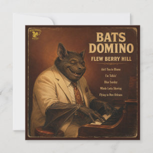 Bats Domino Album: eine Parodie Mitteilungskarte