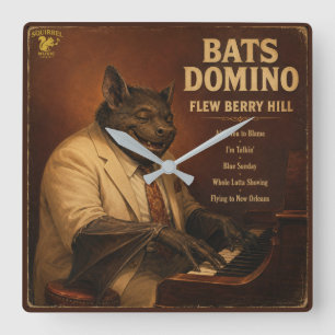 Bats Domino Album: eine Parodie Quadratische Wanduhr