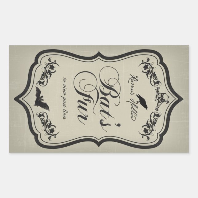 Bat's Four Halloween Jar Aufkleber Label (Vorderseite)
