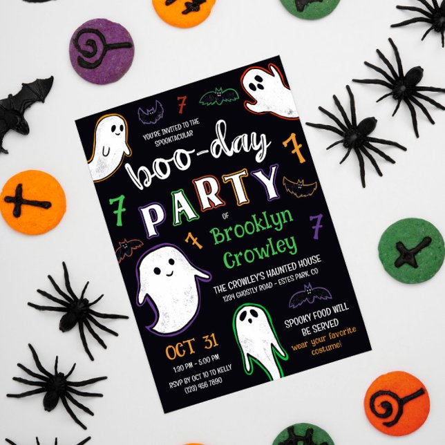 Bats & Ghosts Spooktacular Boo-Day Party Einladung (Von Creator hochgeladen)