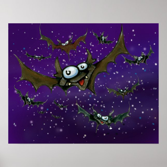 Bats Night Sky Poster (Vorne)