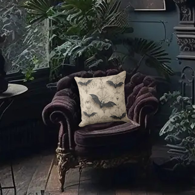 Bats & Spider Webs Gothic Kissen (Von Creator hochgeladen)