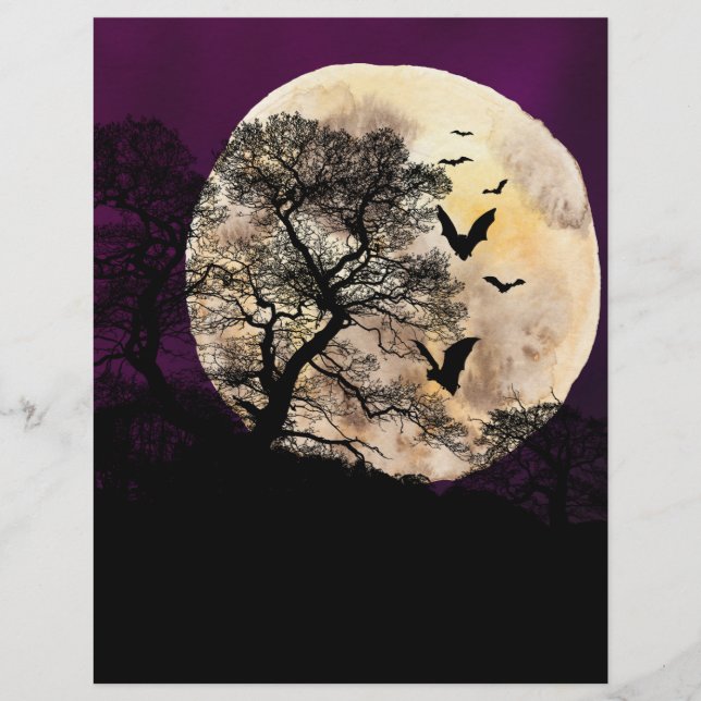 Bats und Mond Halloween-Buch (Vorderseite)