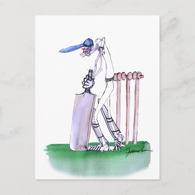BATSMAN-Cricket, Tony Farfernandes Postkarte (Vorderseite)